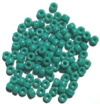 100 4x6mm Crow Beads Opaque Turquoise